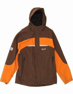 Promote JACK WOLFSKIN Boys Graphic Rain Jacket 15-16 Years Brown Colourblock