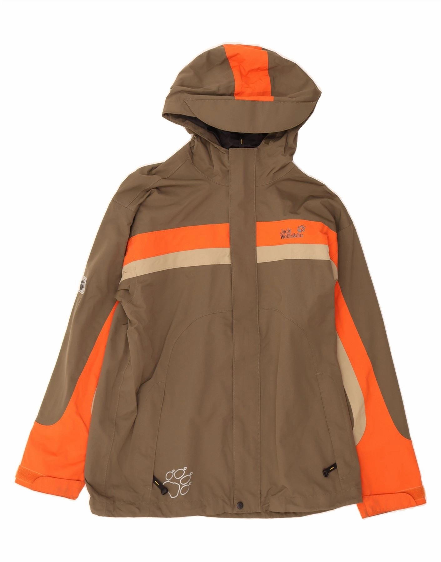 JACK WOLFSKIN Boys Graphic Windbreaker Jacket 15-16 Years Brown slim
