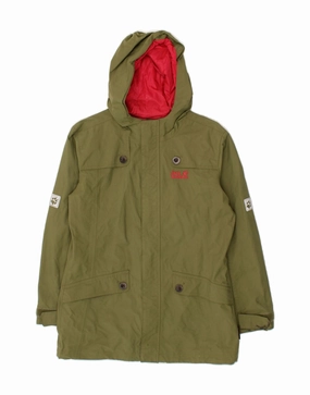 Safari JACK WOLFSKIN Boys Hooded Raincoat 11-12 Years Khaki Polyamide