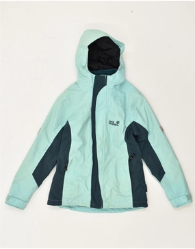 Wrinkle-Resistant JACK WOLFSKIN Boys Hooded Windbreaker Jacket 9-10 Years Turquoise