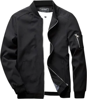 Jackets for Men Men's Slim Fit Lightweight Sportswear Jacket Casual Bomber Jacket