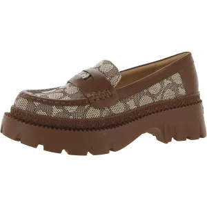 Jacquard Womens Leather Lugged Sole Loafers Fashion-Forward Look Good