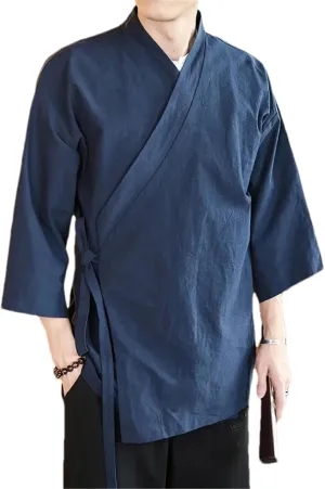 Japanese Men Cardigan Kimono Traditional Samurai Clothing Streetwear Yukata Male Shirt Haori Mens Kimono Shirt