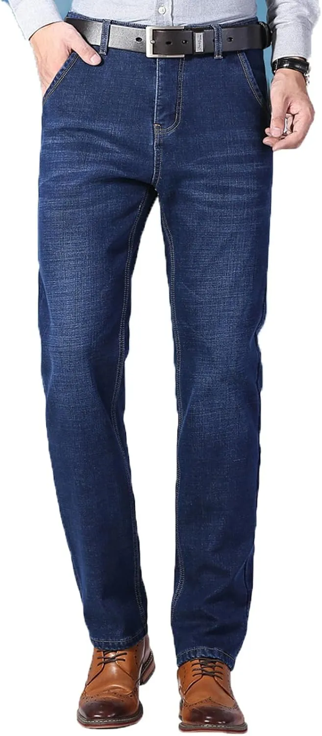 Jeans for Men, Men's Classic Straight Fit Stretch Jeans, Regular Relaxed Fit Jeans for Older Middle