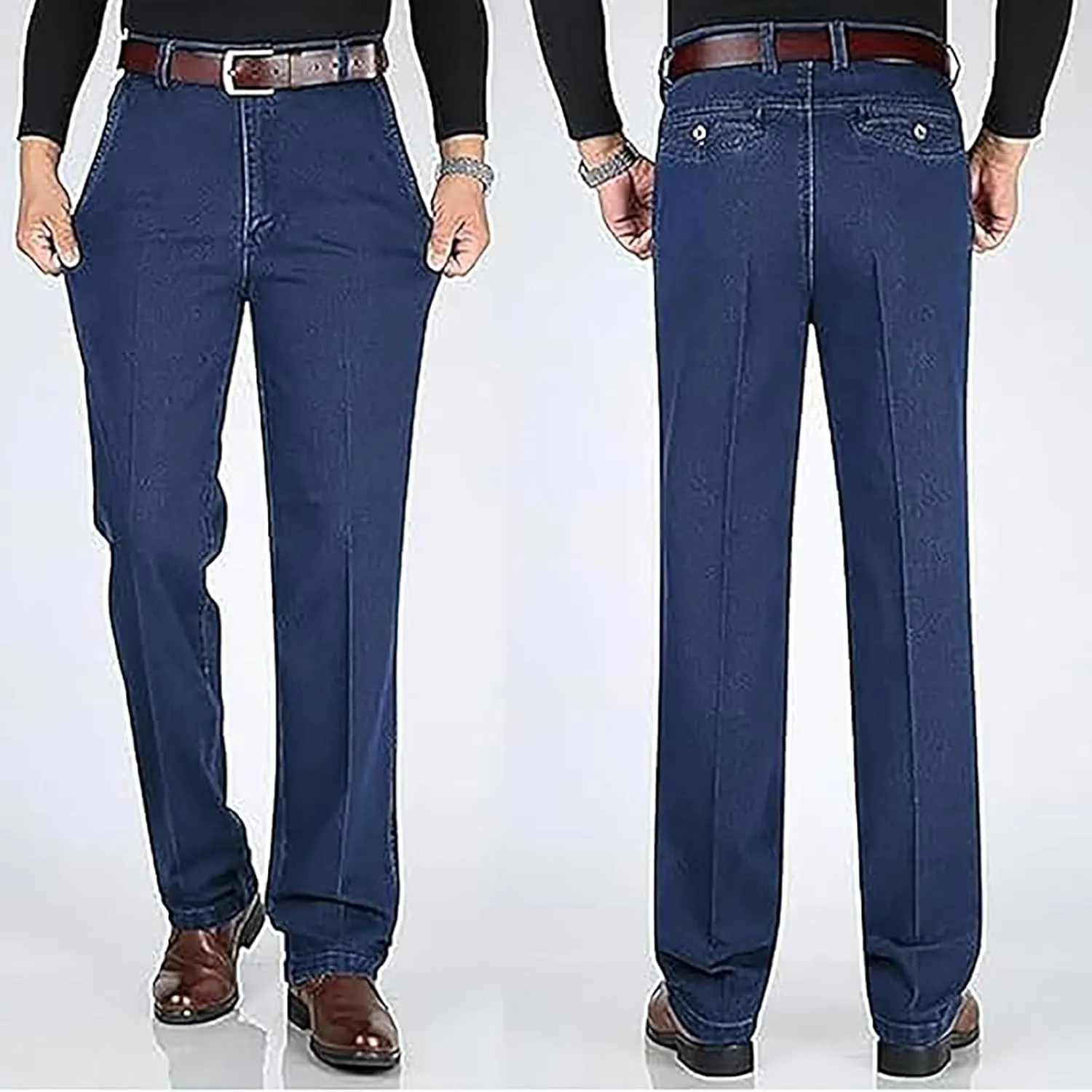 Jeans for Men, Men's Classic Straight Fit Stretch Jeans, Regular Relaxed Fit Jeans for Older Middle