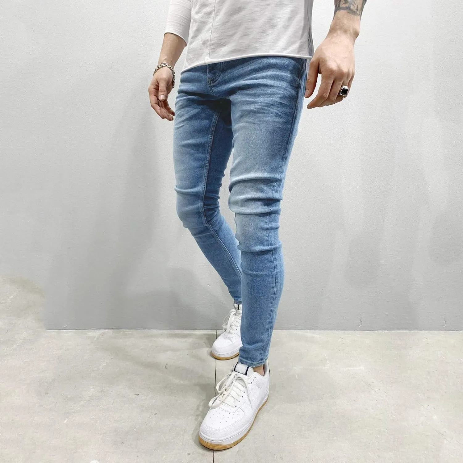 Jeans for Men Skinny Jeans for Men Slim Fit Summer Classic Casual Stretch Mens Tapered Jeans