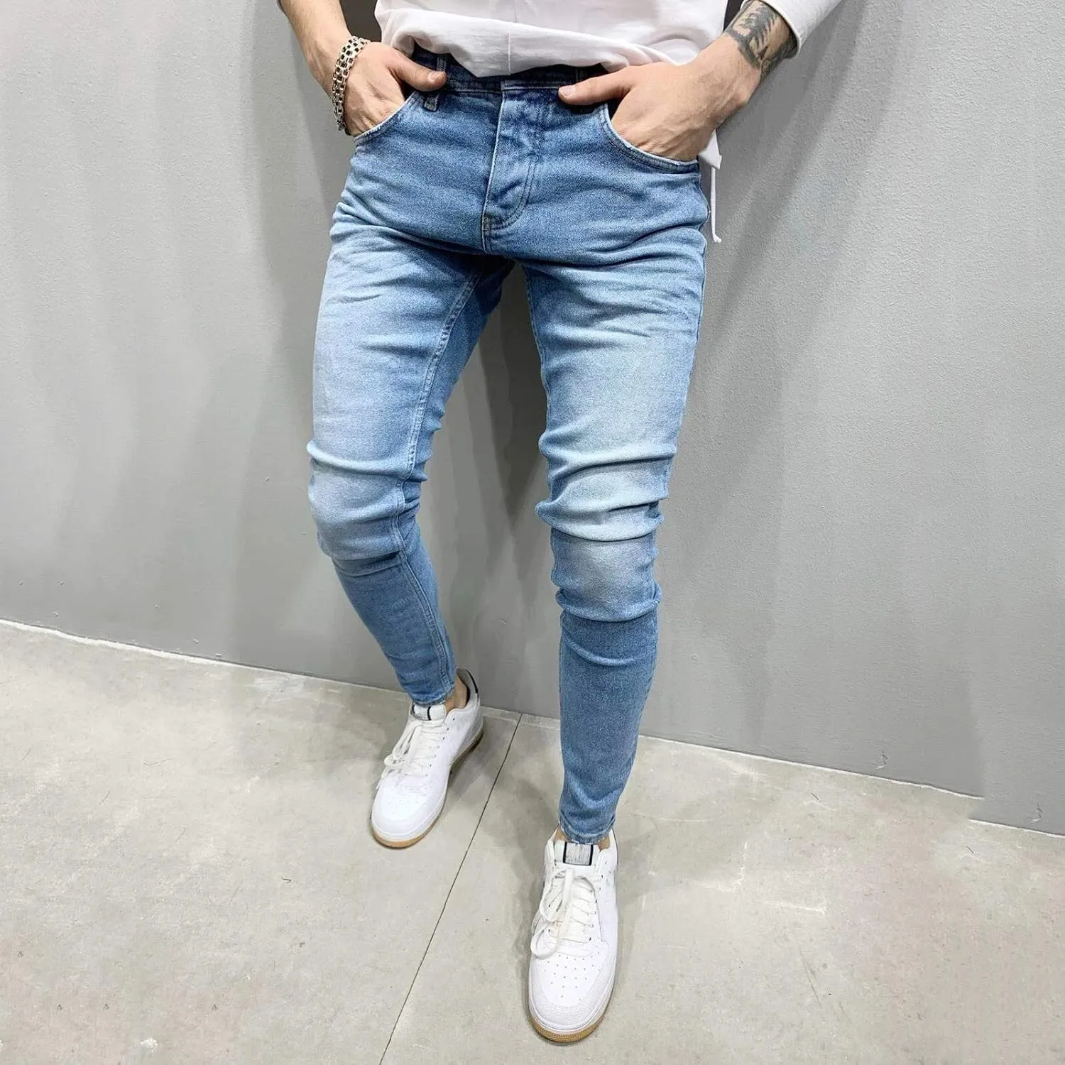Jeans for Men Skinny Jeans for Men Slim Fit Summer Classic Casual Stretch Mens Tapered Jeans