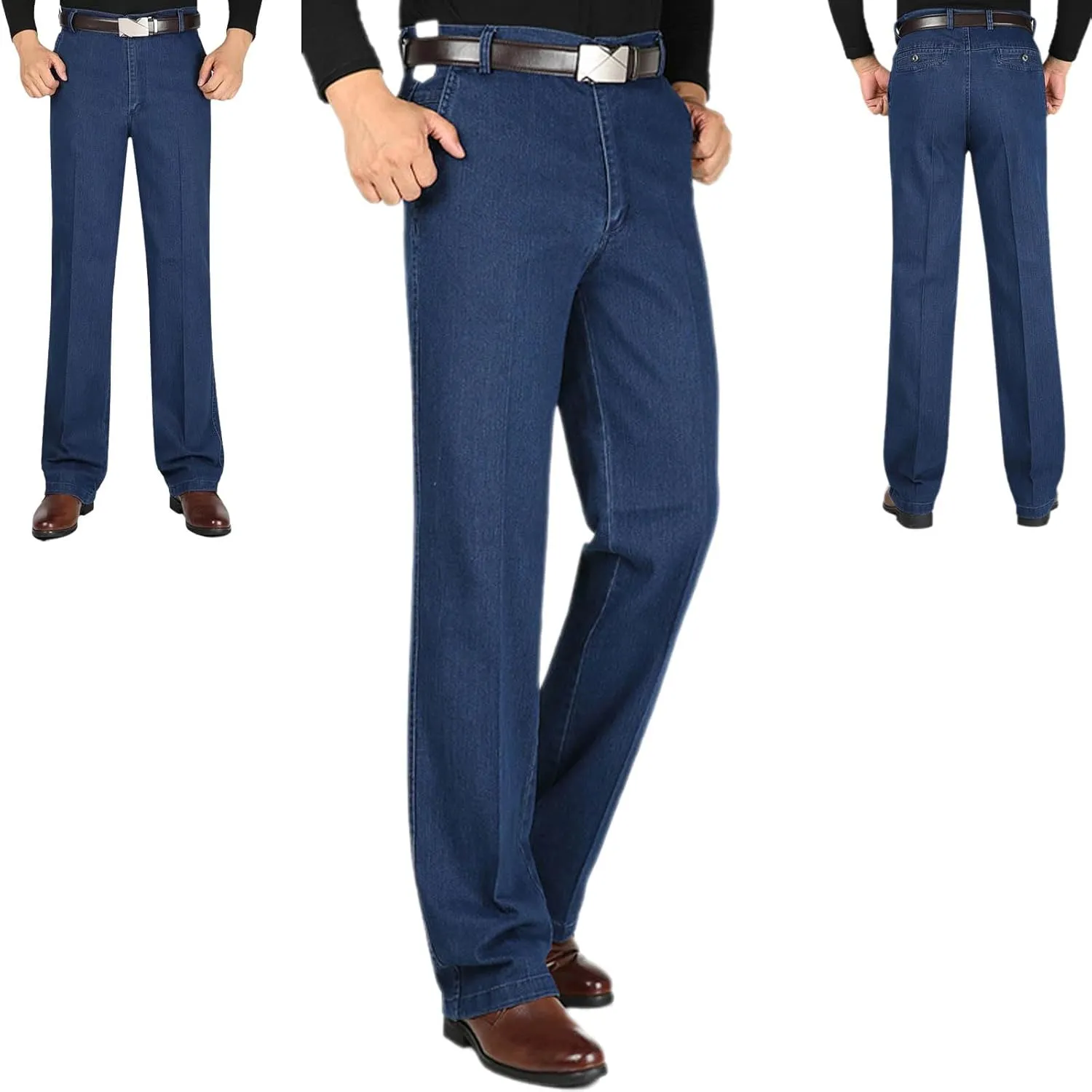 Jeans for Older Men, Men's Classic Straight Fit Stretch Jeans, Jetjeans Stretch Denim Men