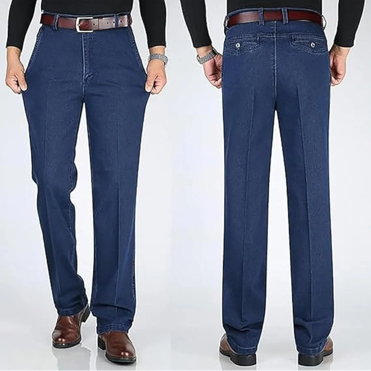 Jeans for Older Men, Men's Classic Straight Fit Stretch Jeans, Jetjeans Stretch Denim Men