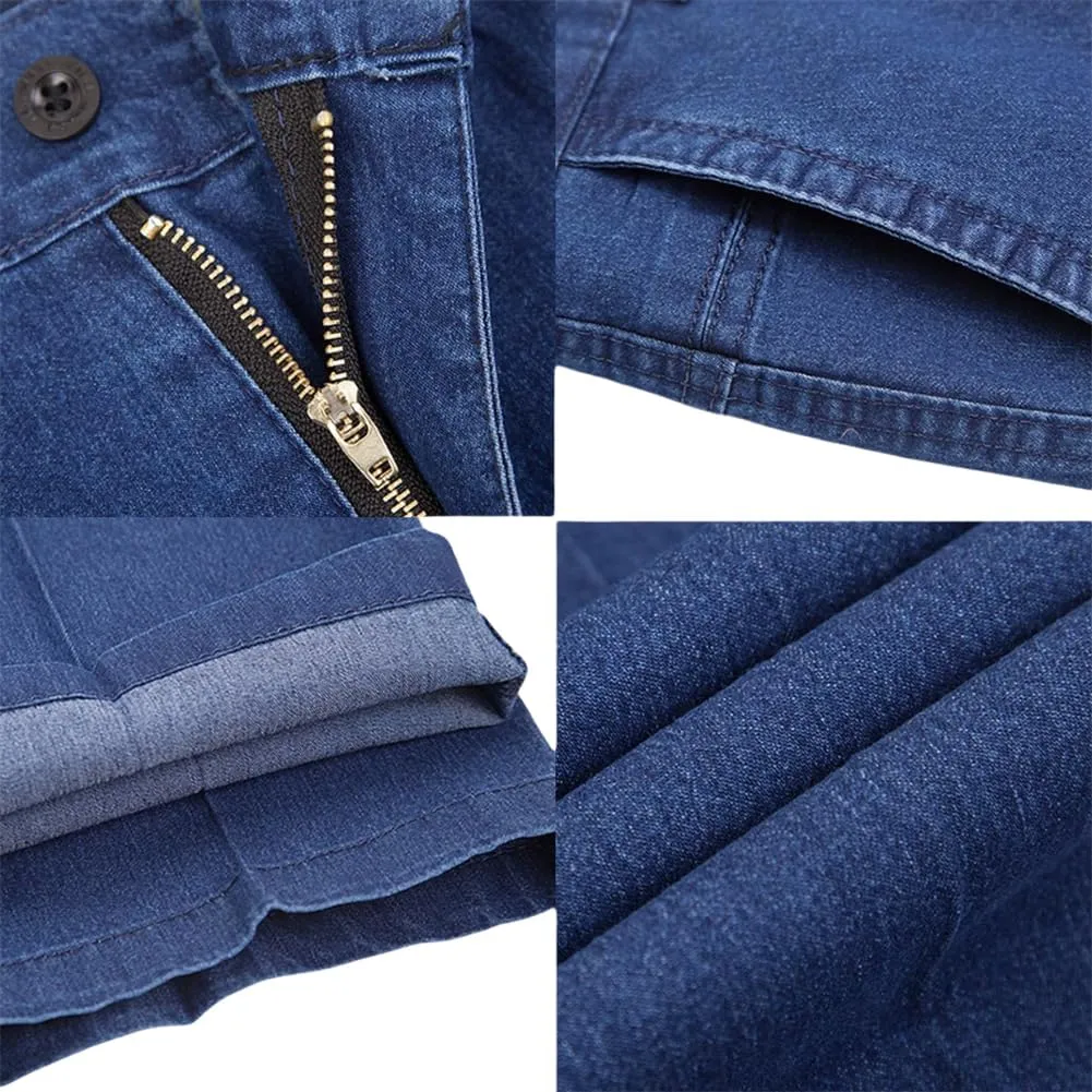 Jeans for Older Men, Mens Relaxed Fit Classic Straight Stretch Jean, Regular Comfort Dad Work Elastic Pants Men's Jeans
