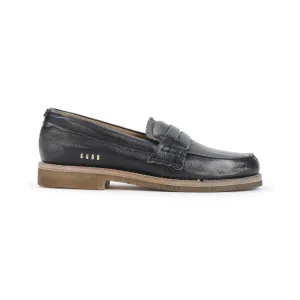 Jerry Black Cow Leather Loafers Weekend Walk