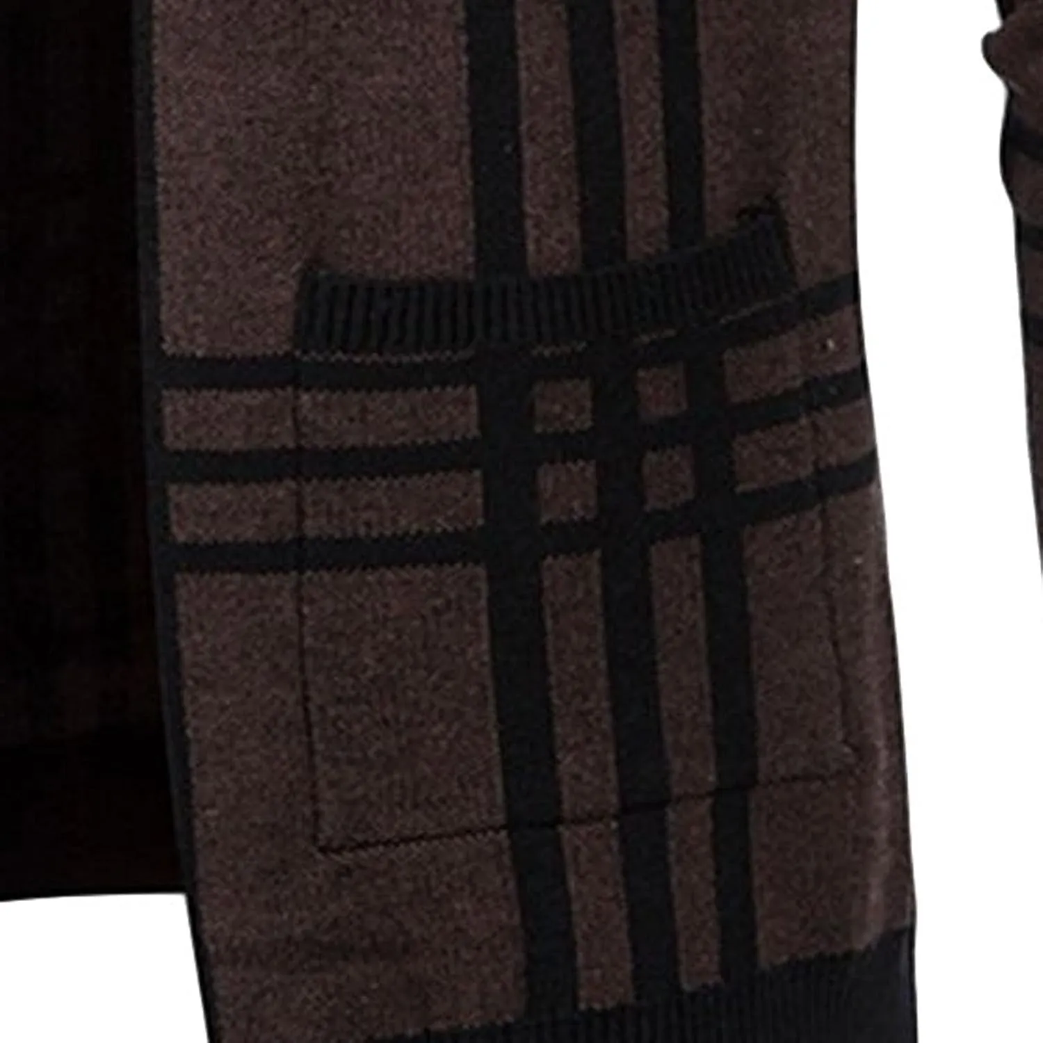 JEsilunmaMY Men's Plaid Knitted Cardigan Sweaters Long Sleeve V Neck Open Front Cardigan Front Pockets Casual Knitwear Coat