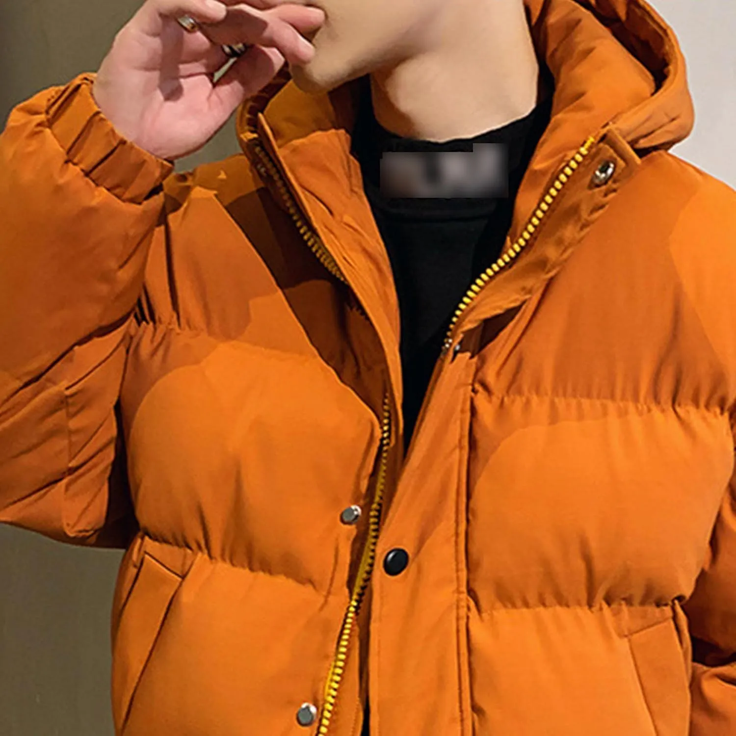 JEsilunmaMY Men's Thicken Thermal Padded Down Jacket Winter Coats Hooded Puffer Jacket Windproof Thermal Quilted Jacket