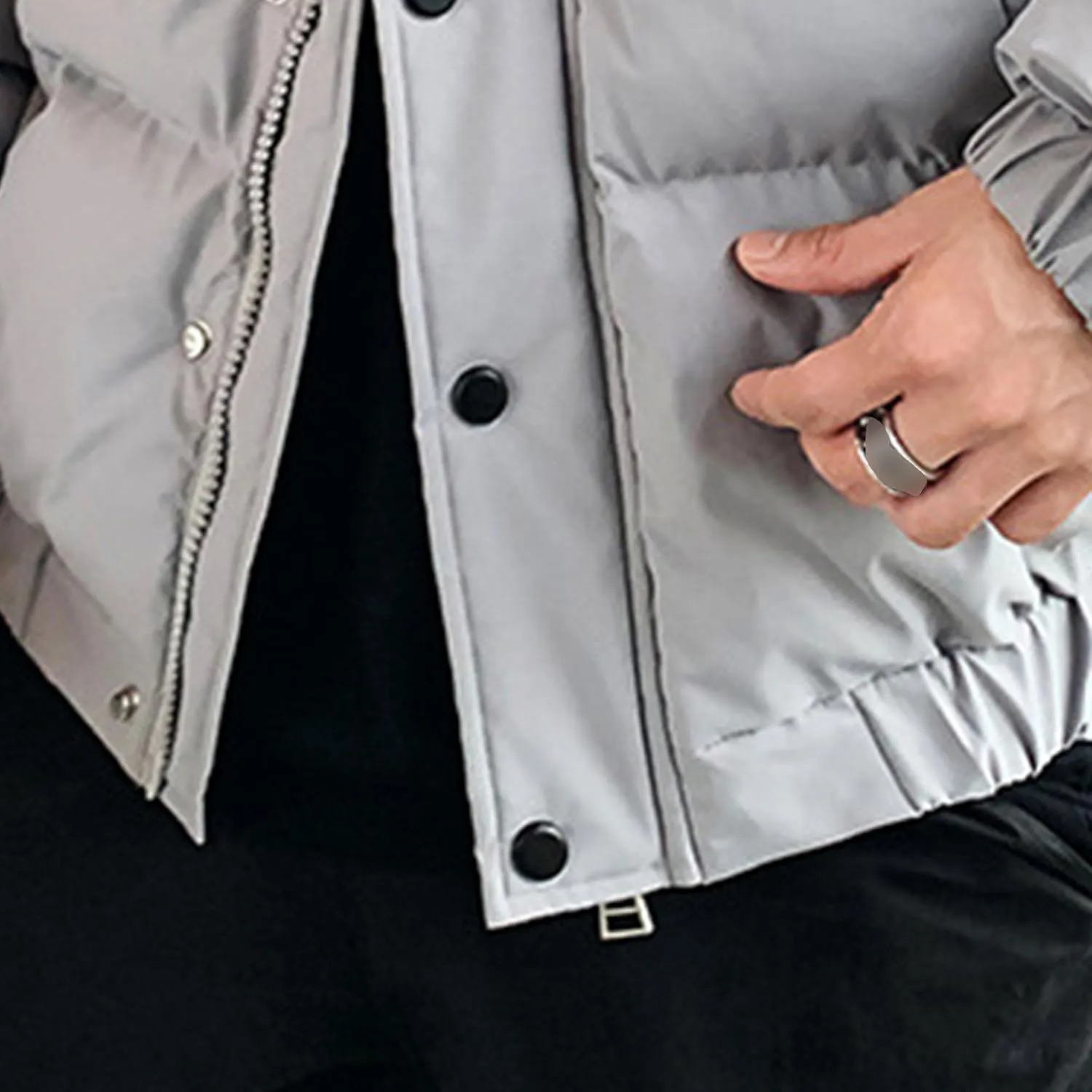 JEsilunmaMY Men's Thicken Thermal Padded Down Jacket Winter Coats Hooded Puffer Jacket Windproof Thermal Quilted Jacket