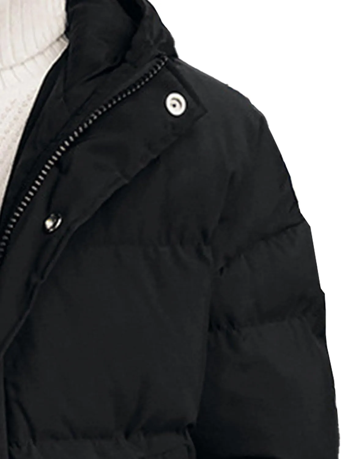 JEsilunmaMY Men's Thicken Thermal Padded Down Jacket Winter Coats Hooded Puffer Jacket Windproof Thermal Quilted Jacket