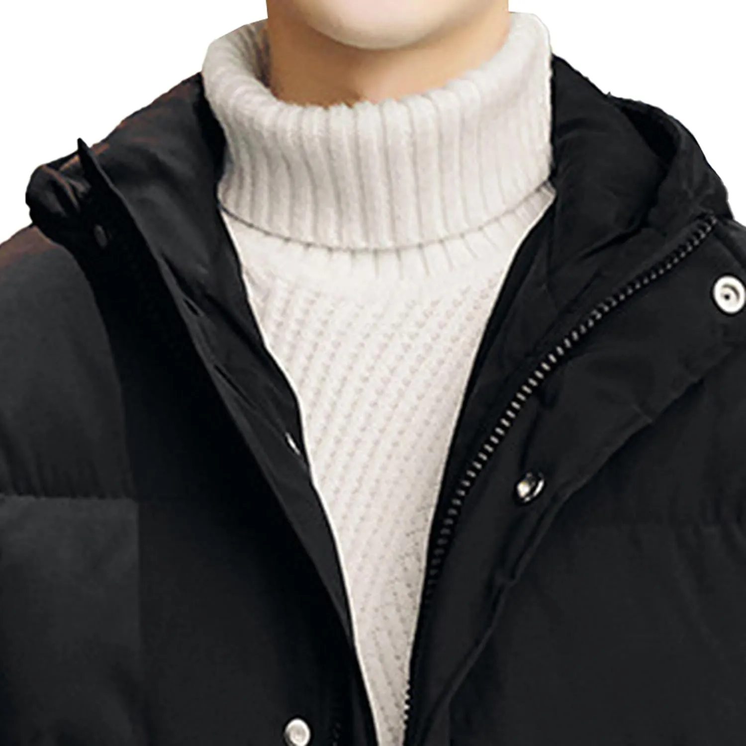 JEsilunmaMY Men's Thicken Thermal Padded Down Jacket Winter Coats Hooded Puffer Jacket Windproof Thermal Quilted Jacket