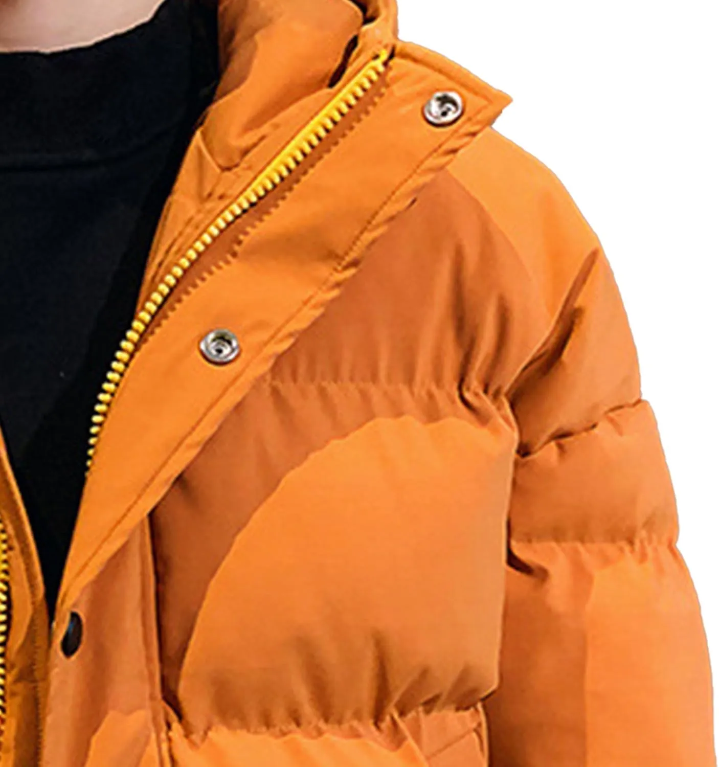 JEsilunmaMY Men's Thicken Thermal Padded Down Jacket Winter Coats Hooded Puffer Jacket Windproof Thermal Quilted Jacket