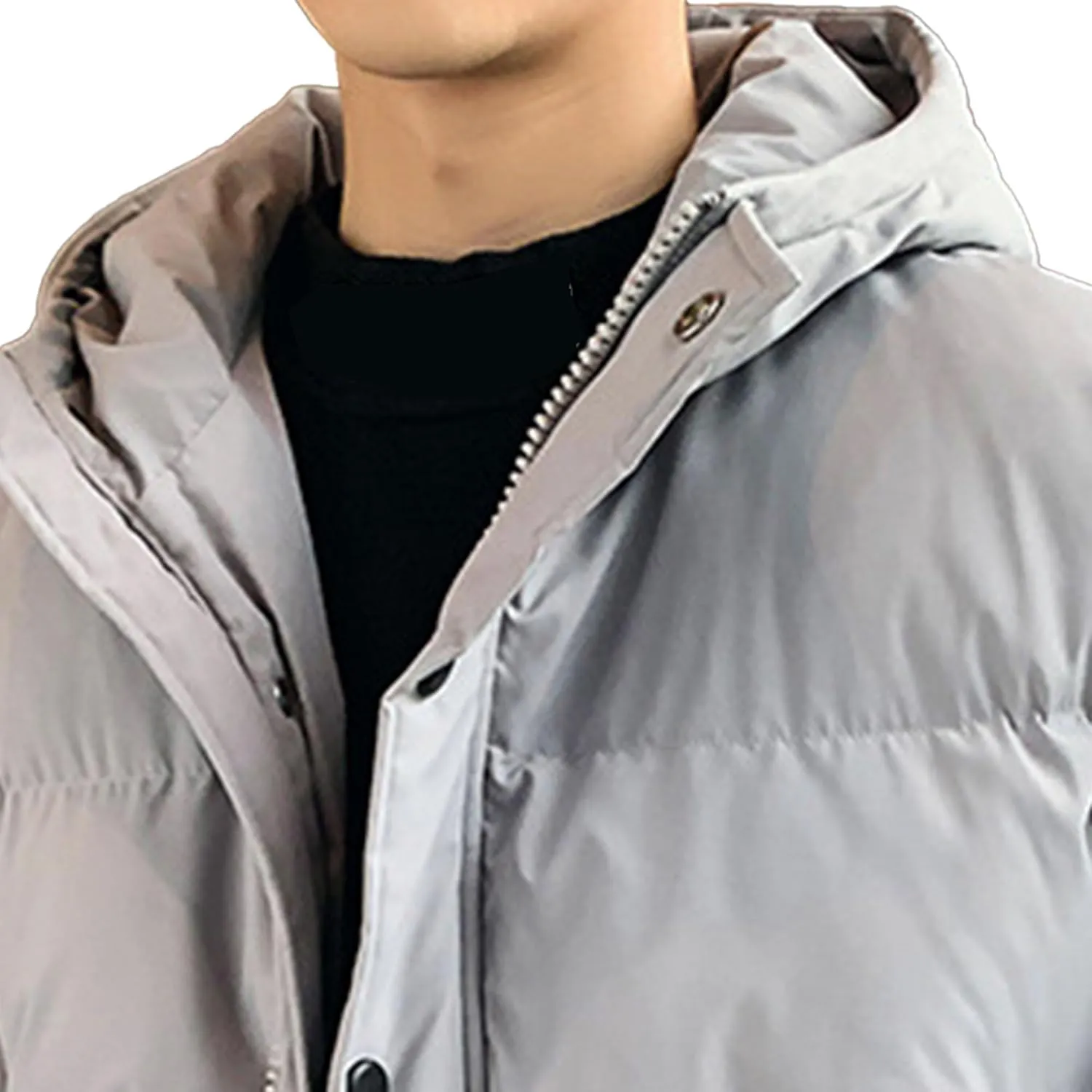 JEsilunmaMY Men's Thicken Thermal Padded Down Jacket Winter Coats Hooded Puffer Jacket Windproof Thermal Quilted Jacket