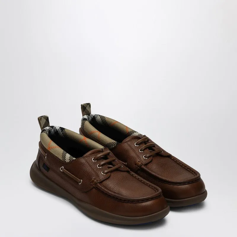 Burberry Women's Loafers With Check Trim Comfortable Soles