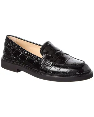 TOD??s Croc-Embossed Leather Loafer Stylish casual wear Walk Sure