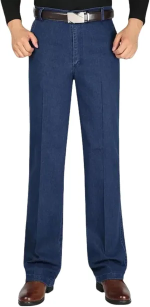 Jett Jeans for Older Men, Men's Classic Straight Fit Stretch Loose fit Jeans, with Zipper and Buttons, for Every Occasion