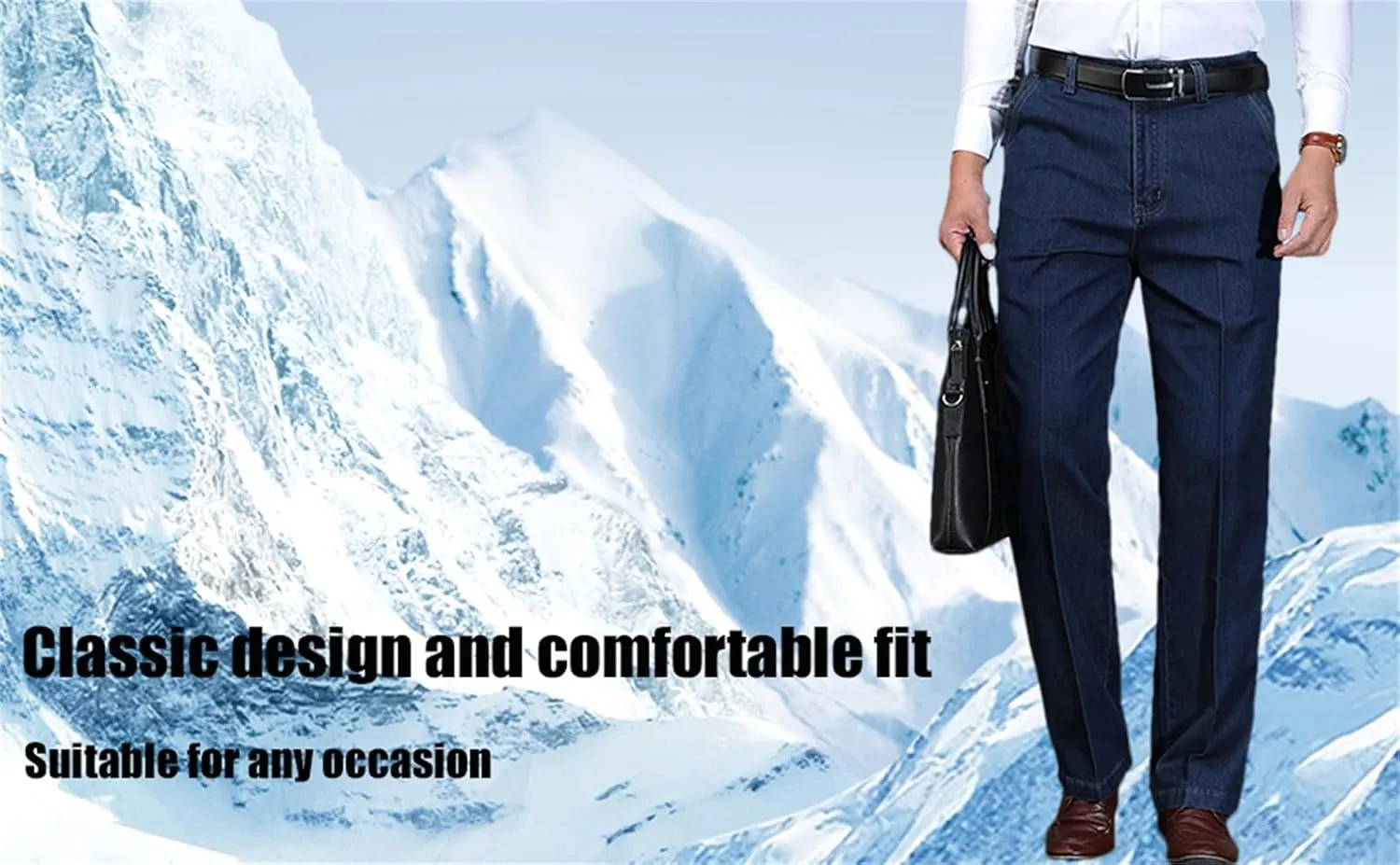 Jett Jeans for Older Men, Men's Classic Straight Fit Stretch Loose fit Jeans, with Zipper and Buttons, for Every Occasion