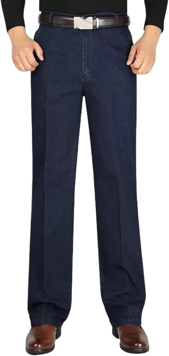 Jett Jeans for Older Men, Men's Classic Straight Fit Stretch Loose fit Jeans, with Zipper and Buttons, for Every Occasion