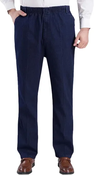Jett Jeans for Older Men, Stretch Jeans Men, Mens Casual Pants, Men's Classic Straight Fit Stretch Jean