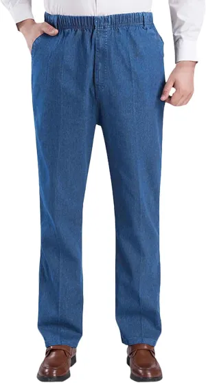 Jett Jeans for Older Men, Stretch Jeans Men, Mens Casual Pants, Men's Classic Straight Fit Stretch Jean