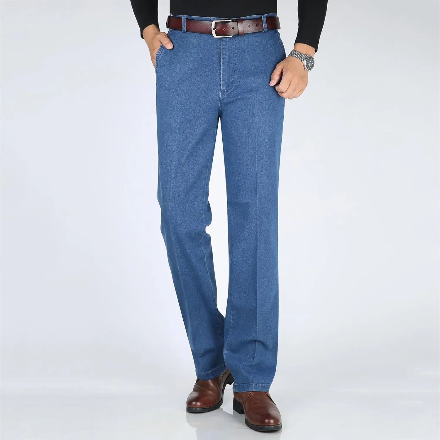 Jett Jeans for Older Men, Stretch Jeans Men, Mens Casual Pants, Men's Classic Straight Fit Stretch Jean