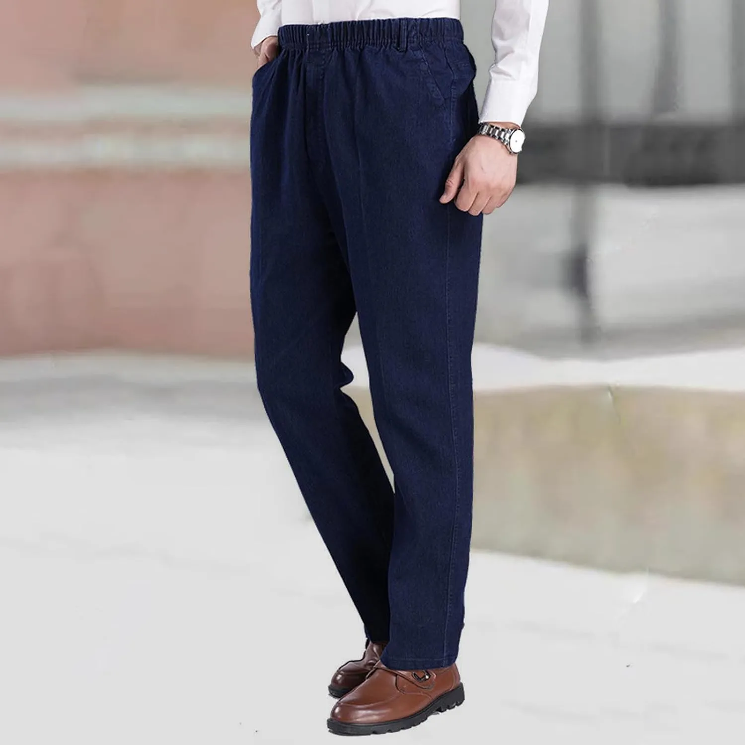 Jett Jeans for Older Men, Stretch Jeans Men, Mens Casual Pants, Men's Classic Straight Fit Stretch Jean