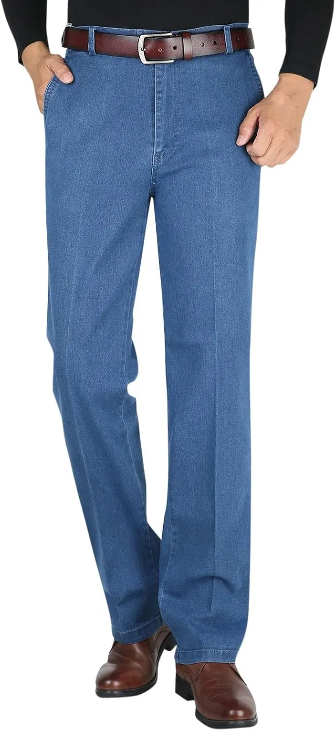 Jett Jeans for Older Men, Stretch Jeans Men, Mens Casual Pants, Men's Classic Straight Fit Stretch Jean