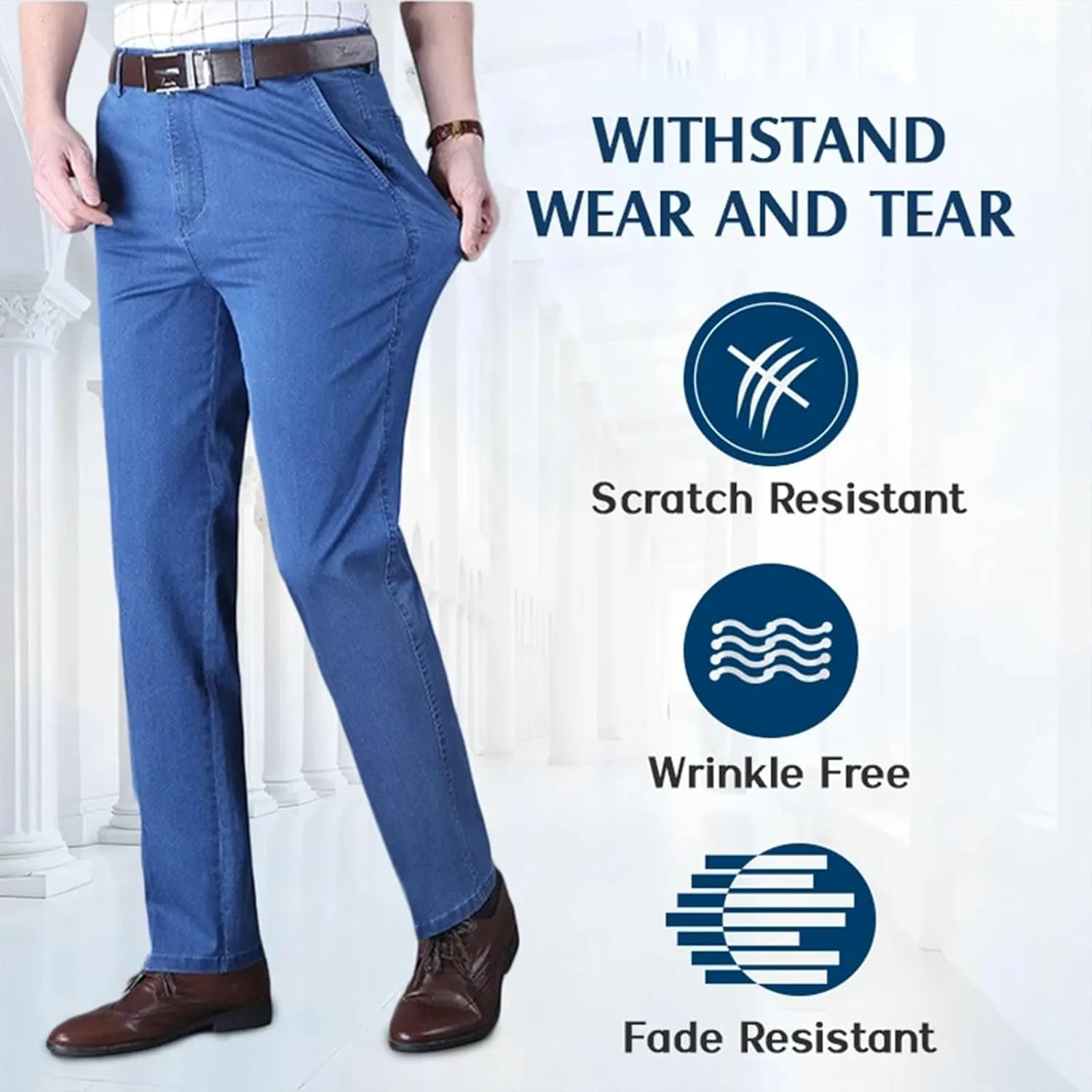 Jett Jeans for Older Men,Jett Jeans for Men,Men's Classic Straight Fit Stretch