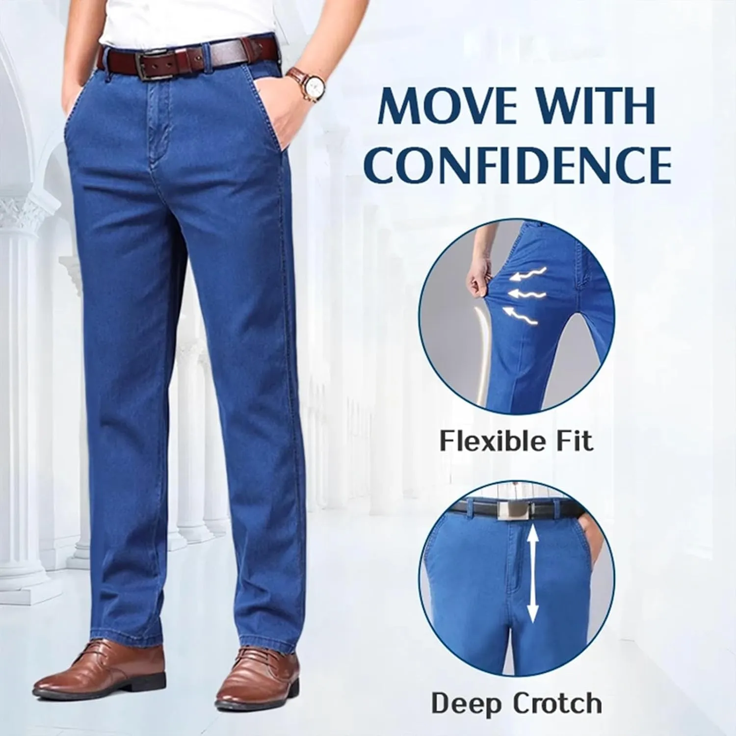 Jett Jeans for Older Men,Jett Jeans for Men,Men's Classic Straight Fit Stretch