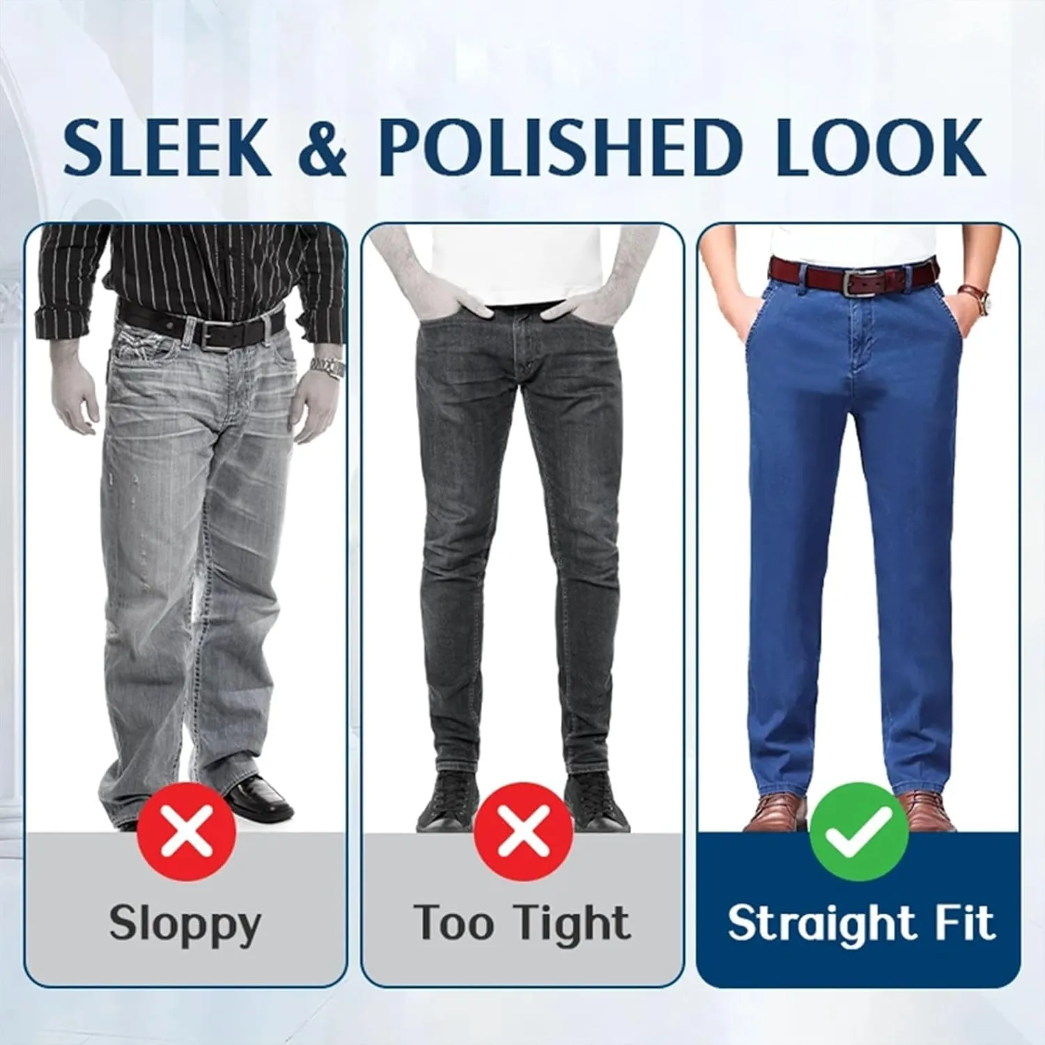 Jett Jeans for Older Men,Jett Jeans for Men,Men's Classic Straight Fit Stretch