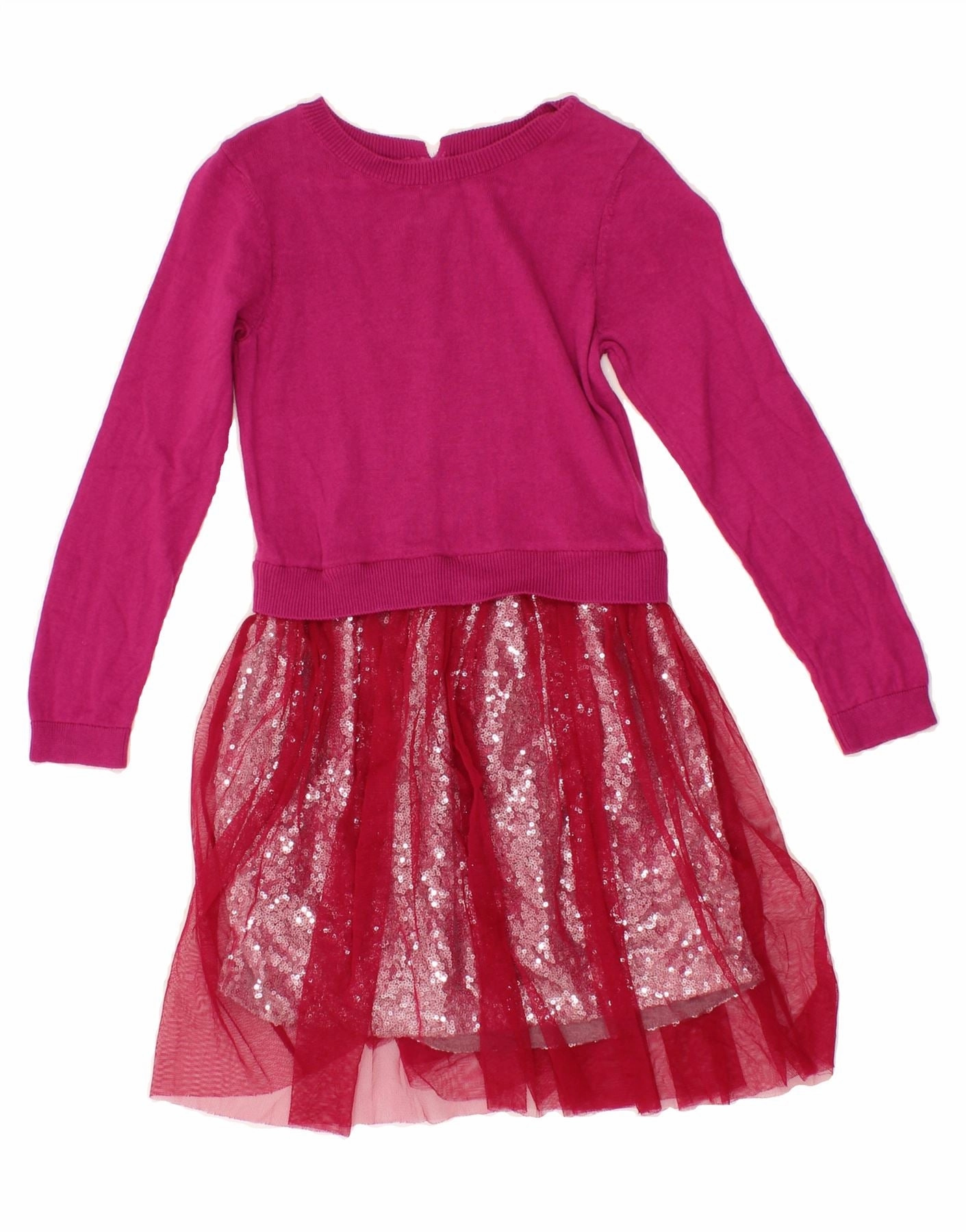 Motion Light Hand-Wash JIGSAW Girls Long Sleeve Jumper Dress 8-9 Years Pink Cotton