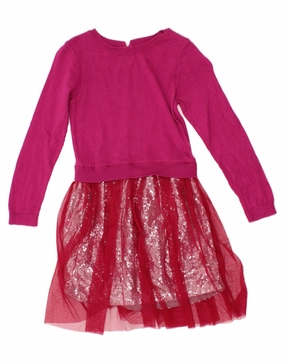 Motion Light Hand-Wash JIGSAW Girls Long Sleeve Jumper Dress 8-9 Years Pink Cotton