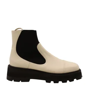 Jimmy Choo Clayton Boots in White Leather Padded Neat Path
