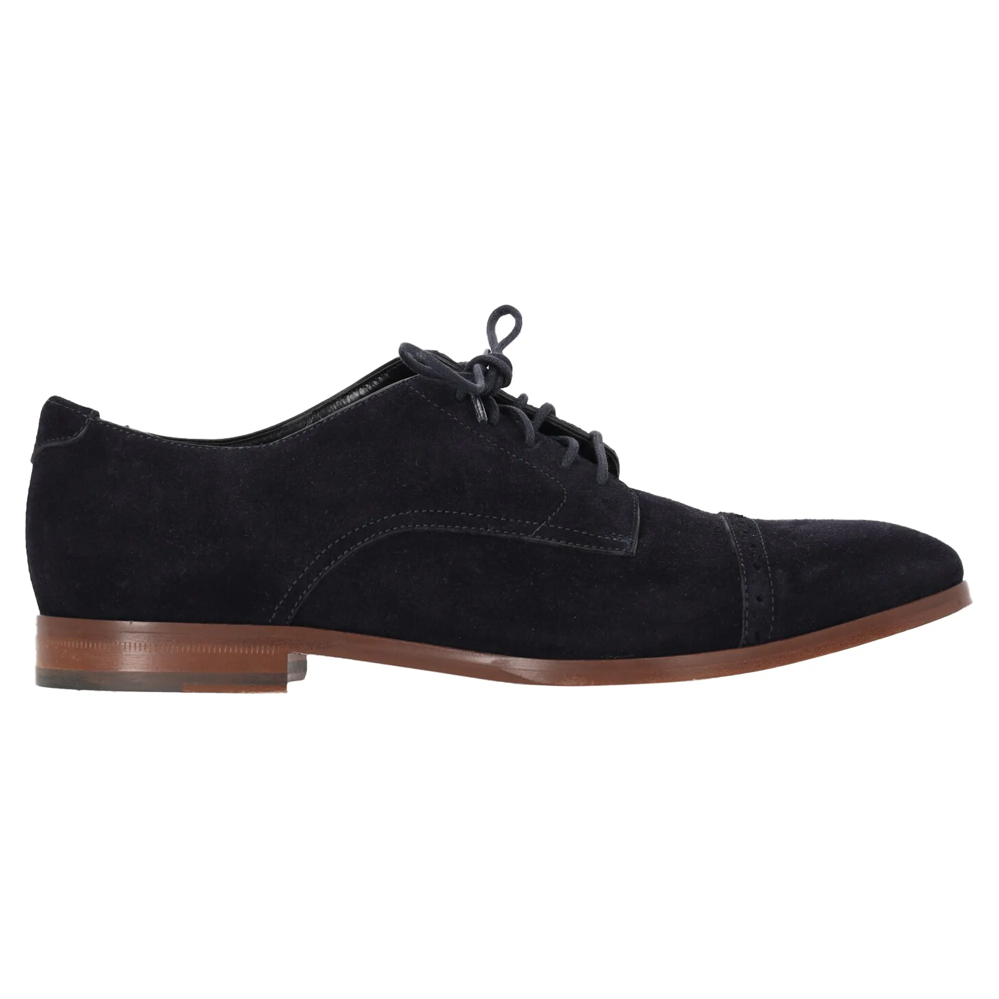 High   Quality Flexible Motion Jimmy Choo Laced Derby Shoes in Navy Blue Suede