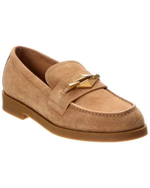 Jimmy Choo Maddie Diamond Suede Loafer Quiet Step Soft Dash