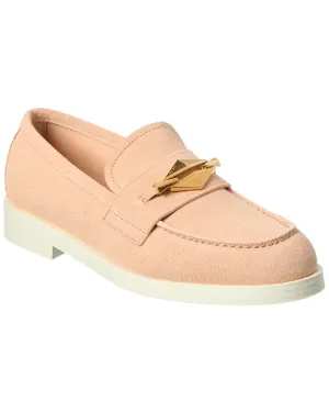 Jimmy Choo Maddie Diamond Suede Loafer Firm Steps Rain Ready