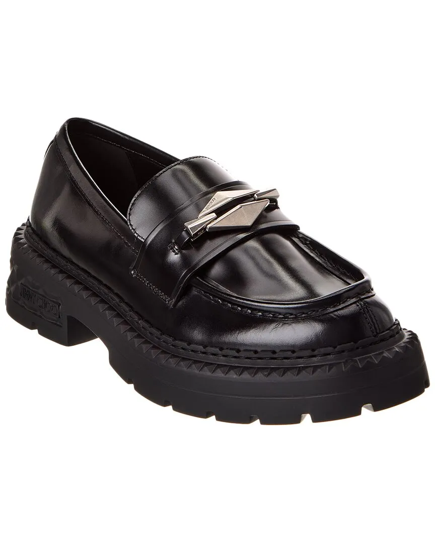 Modern Twist Clean Step Jimmy Choo Marlow Diamond/F Leather Loafer