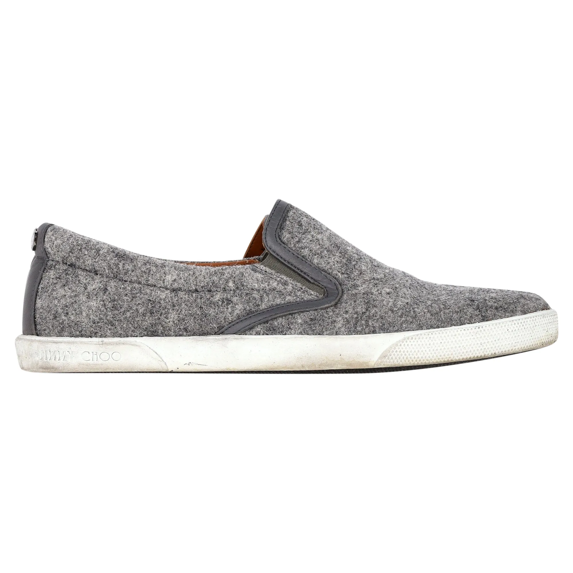 Jimmy Choo Slip-On Loafers in Grey Wool Effortless Feel Old Bridge