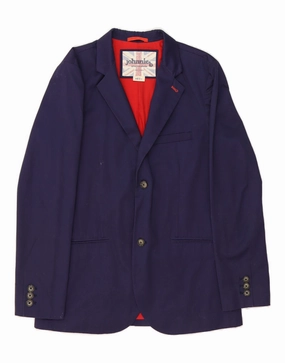 Performance Wear Spectacles JOHNNIE B Boys 2 Button Blazer Jacket 15-16 Years Navy Blue Polyester