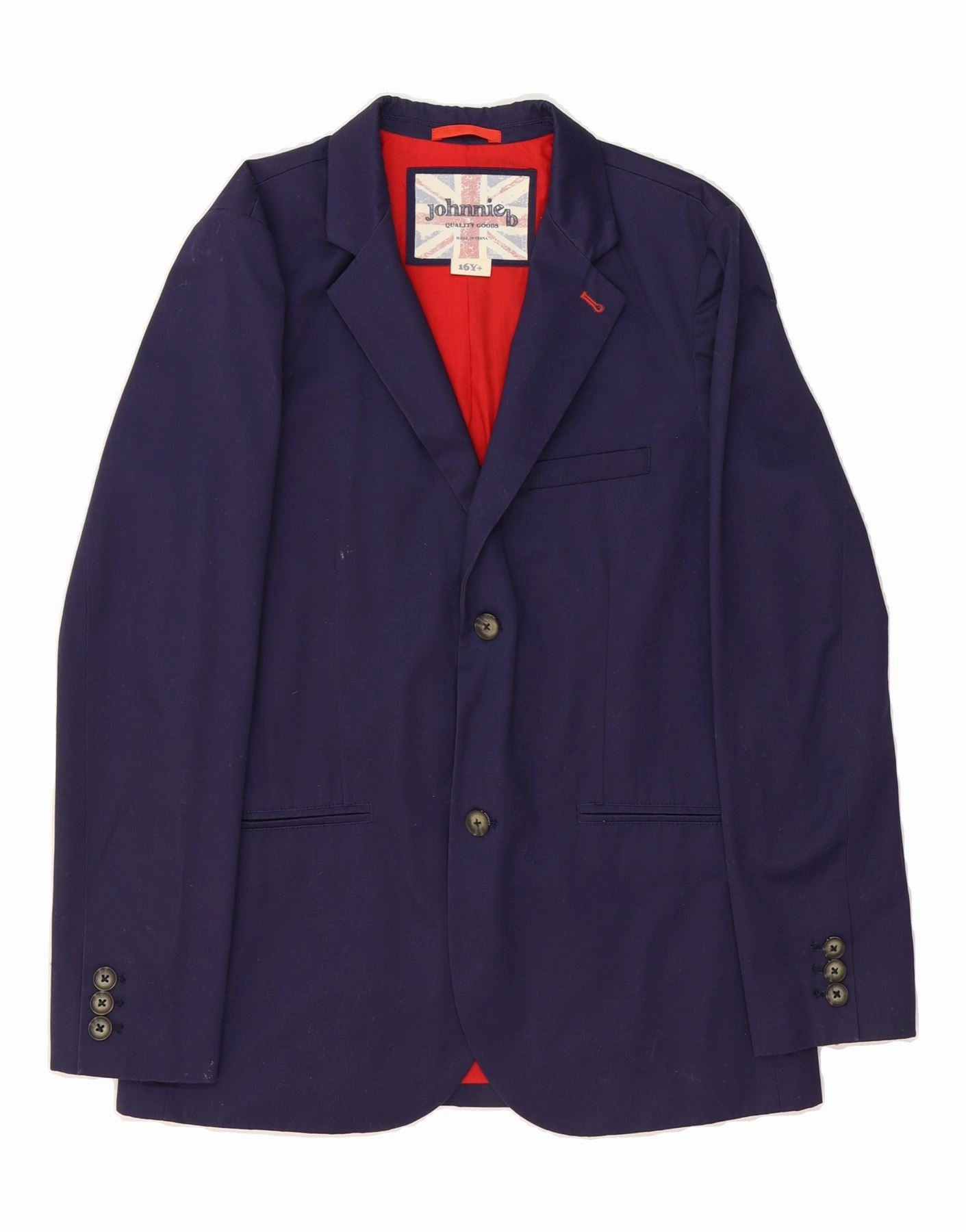 Performance Wear Spectacles JOHNNIE B Boys 2 Button Blazer Jacket 15-16 Years Navy Blue Polyester