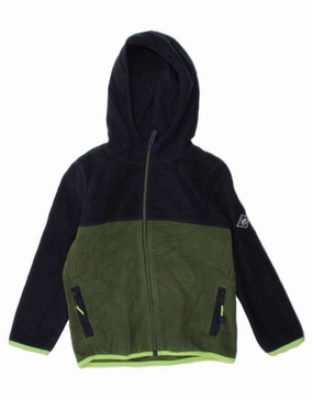 Casual Style JOULES Boys Hooded Fleece Jacket 5-6 Years Navy Blue Colourblock Polyester