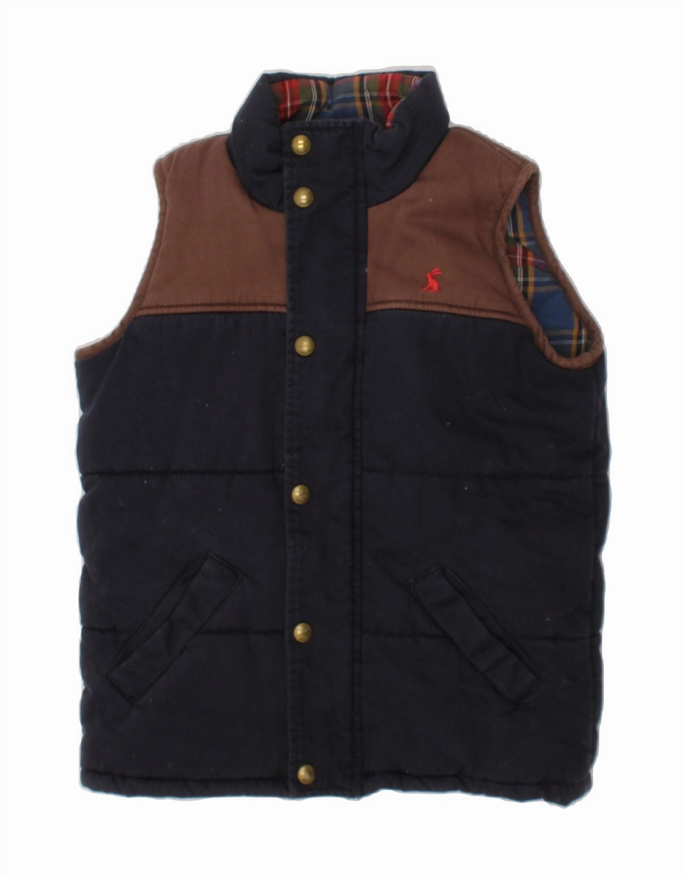 Spectacles JOULES Boys Padded Gilet 5-6 Years Navy Blue Colourblock Cotton