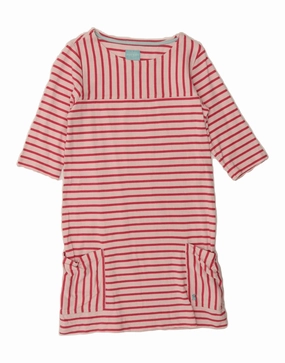 Versatile-Style JOULES Girls 3/4 Sleeve Jumper Dress 11-12 Years Pink Striped Cotton