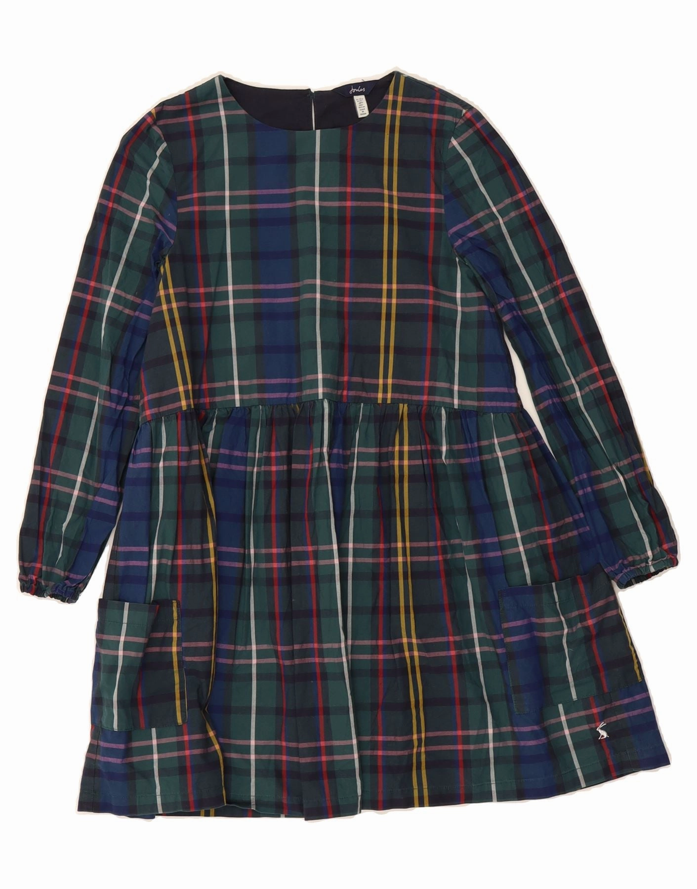 Stretch Fabric Abrasion-resistant JOULES Girls Long Sleeve A-Line Dress 11-12 Years Multicoloured Check