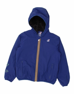 K-WAY Boys Hooded Rain Jacket 9-10 Years Blue Sleek Outerwear Sporty Design